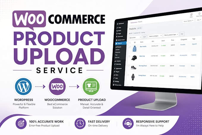 upload products to your woocommerce wordpress store