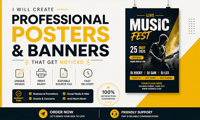 create professional custom posters and banners