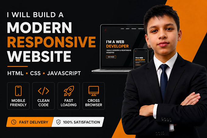design a responsive landing page front end web developer