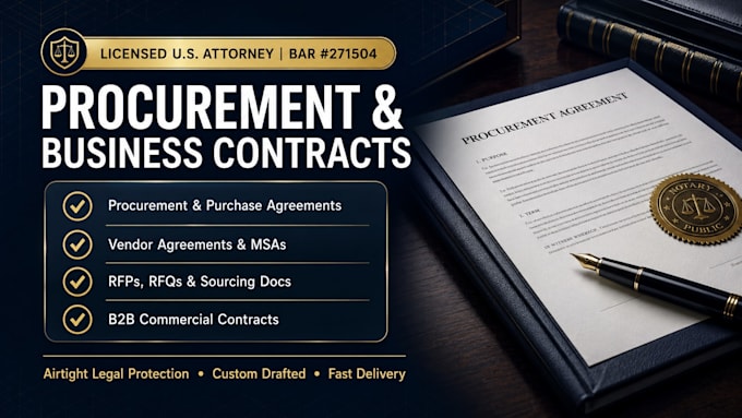 draft airtight procurement contracts and purchase agreements