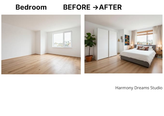 virtually stage your empty room for real estate