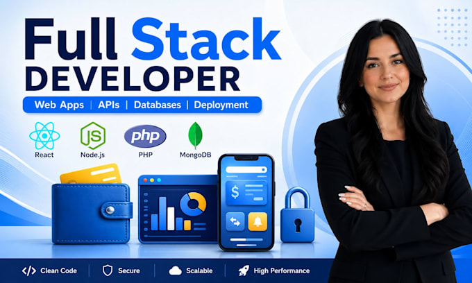 build full stack custom website, front end, backend developer, ai software