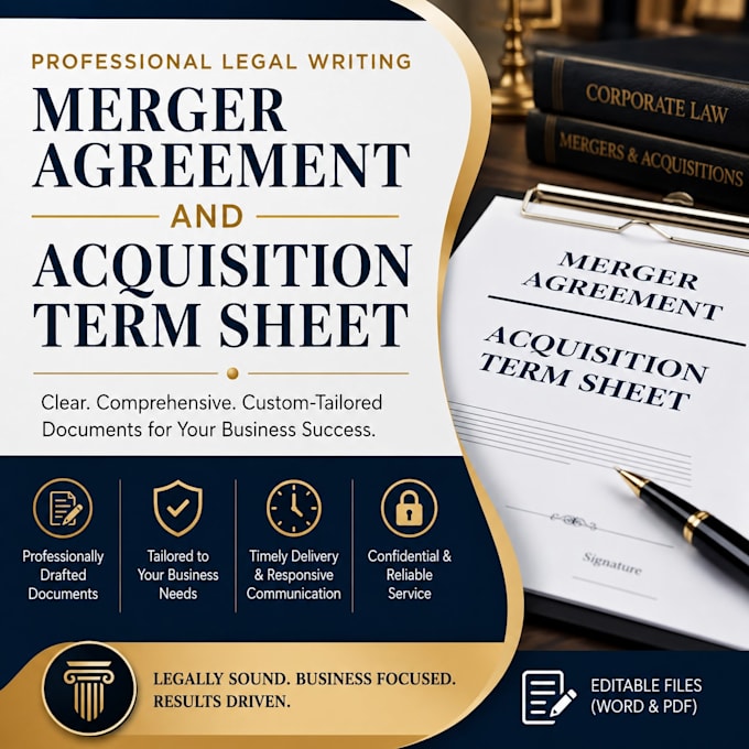 create a merger agreement and acquisition term sheet