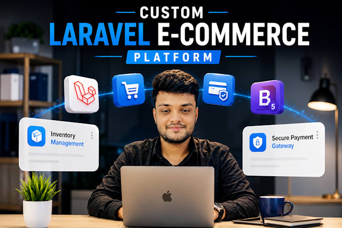 develop a custom ecommerce website using laravel and react