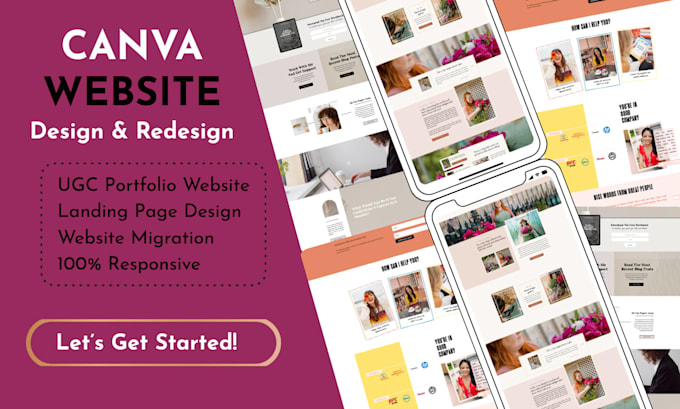 design canva website canva landing page website,  canva ugc portfolio templates