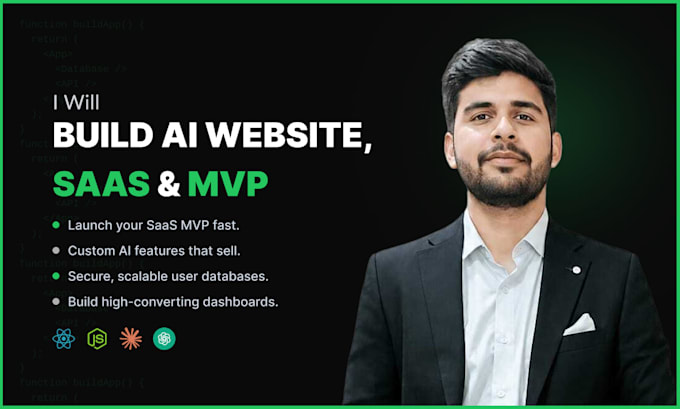 build an ai website, saas web application or mvp