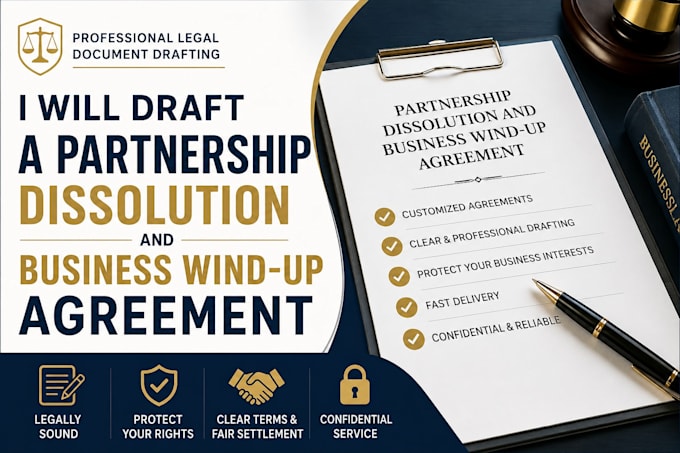 draft a partnership dissolution and business wind up agreement