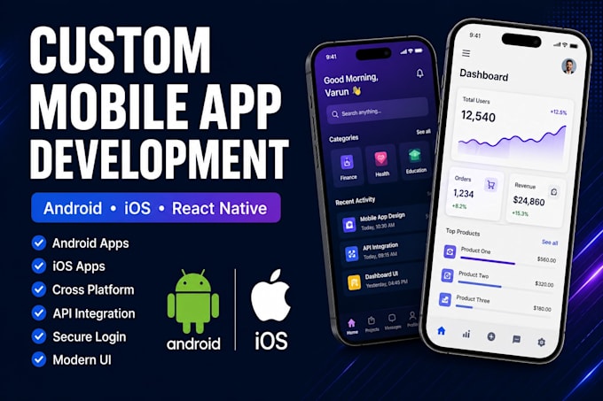 build custom android and ios mobile applications