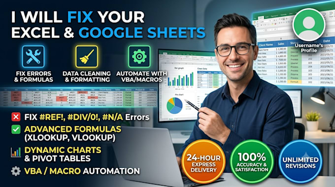 fix errors, pivot tables, dashboards, and reports