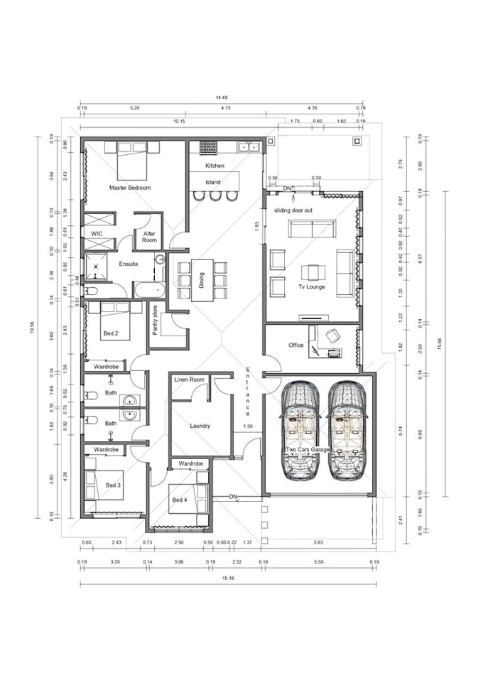 redraw architectural plans in autocad PDF or images