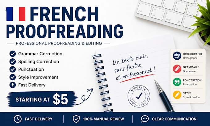 proofread and correct your french text
