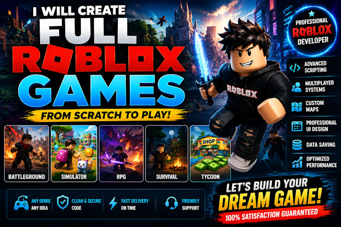 create full roblox games scripting UI maps systems multiplayer
