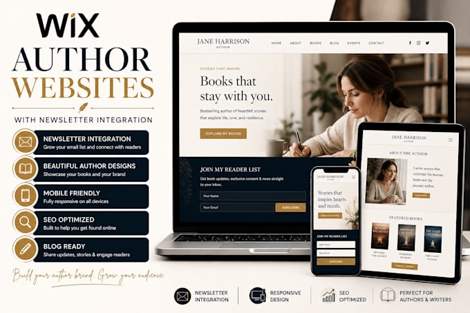 design wix author websites with newsletter integration