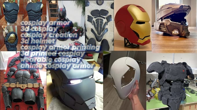 create 3d cosplay armor, helmet, wearable cosplay and 3d printed armor