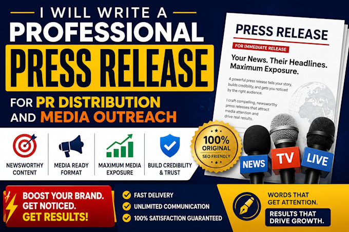 write a professional press release for PR distribution and media outreach