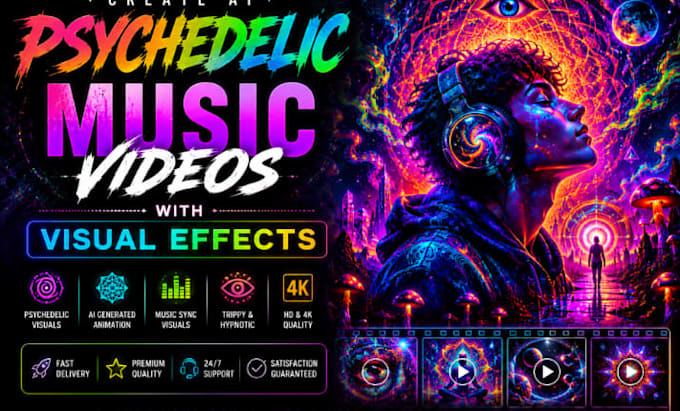 create ai psychedelic trippy music videos with stunning visual effects