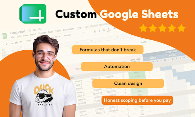 create a custom google sheets spreadsheet with formulas and automation