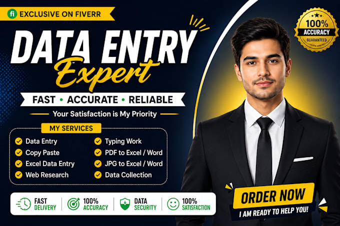 do fast and accurte data entry , copy paste , PDF to excel or world