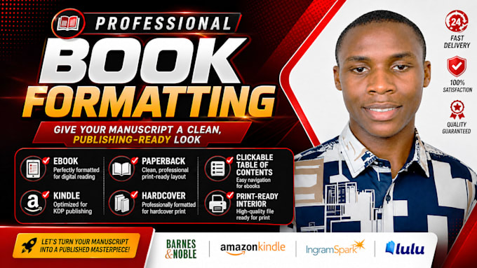 deliver a professional ebook and paperback layout formatting