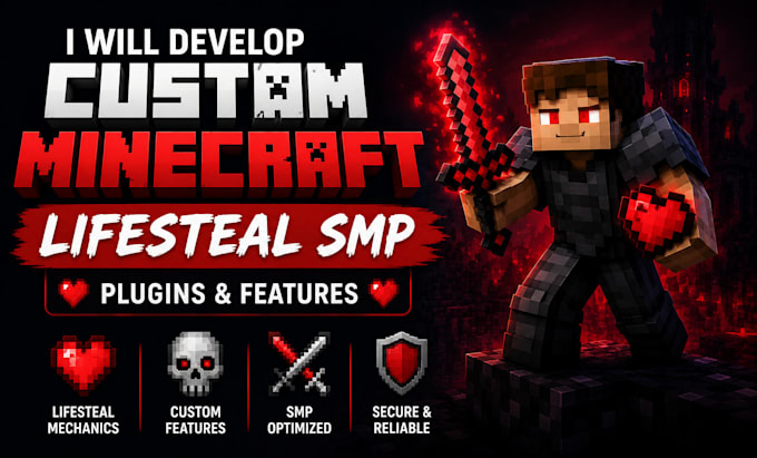 develop custom minecraft lifesteal smp plugins and features