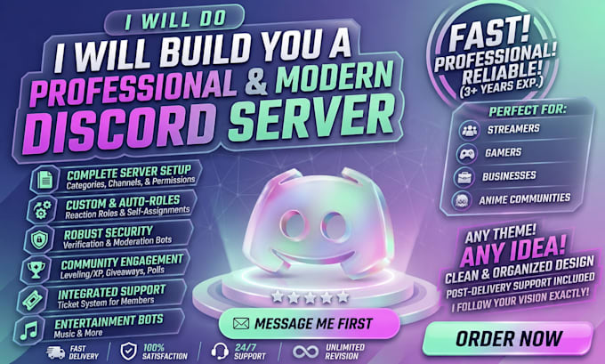 build a fully customized discord server with bots and roles