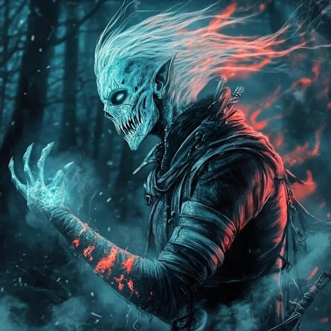 create vintage horror illustration with comic art style