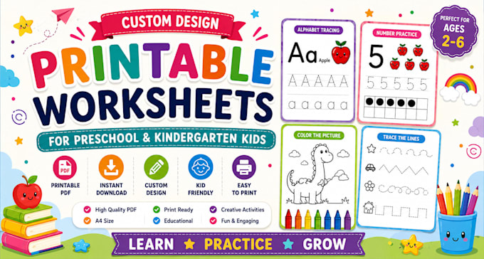 create printable worksheets for preschool and kindergarten