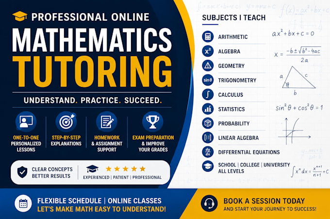 provide professional online mathematics tutoring