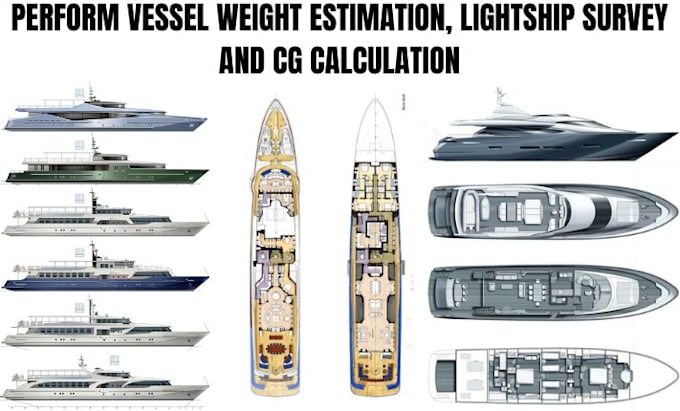 perform vessel weight estimation, lightship survey, and cg calculations