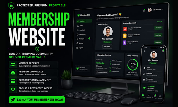 membership website design using memberpress and elementor pro