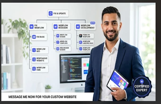 be your webflow expert to fix webflow bugs redesign or build webflow website