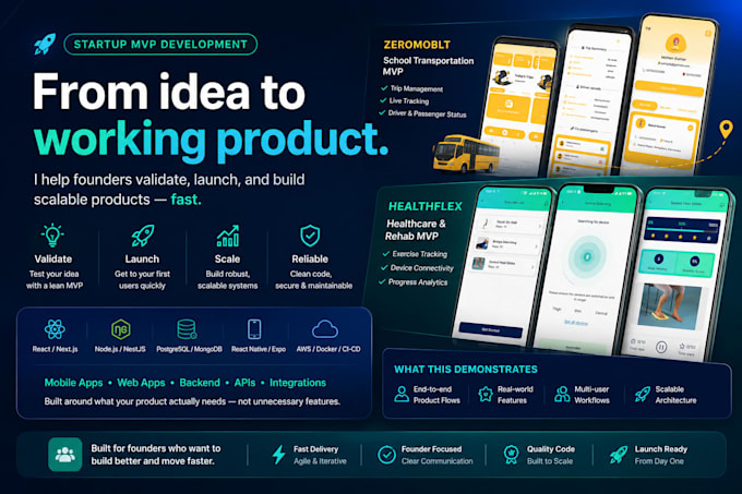 build your startup mvp, saas or mobile app