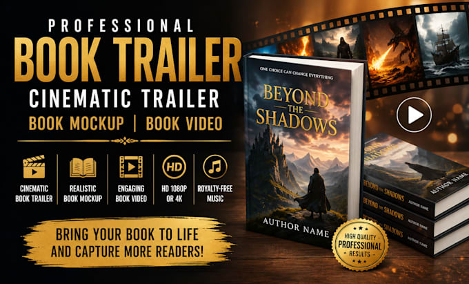 do book trailer book mock up cinematic trailer book video