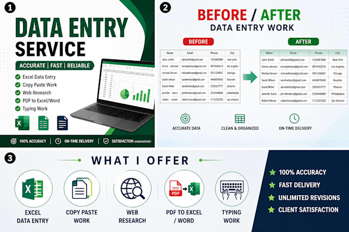do data entry, copy paste and excel work