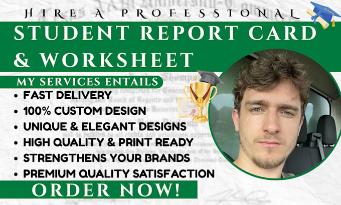 design student report cards grading system, worksheet marksheet activity book