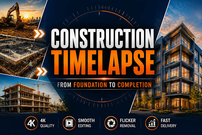 create a professional 4k construction time lapse video from your project photo