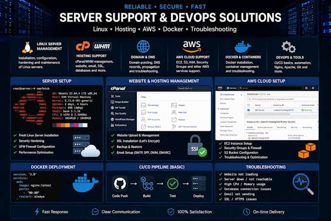 provide linux server administration and web hosting support