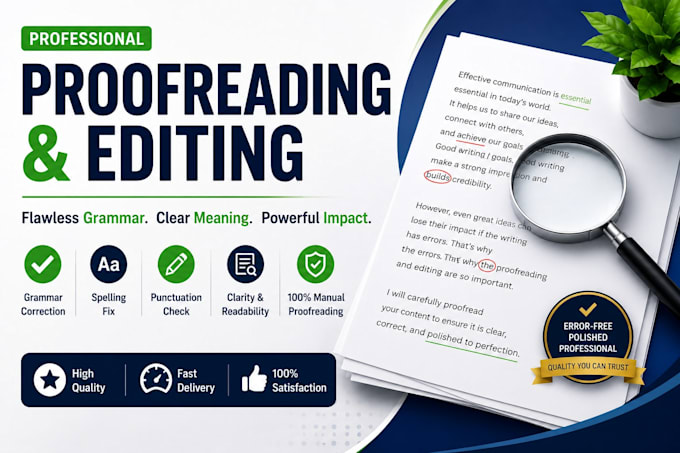 proofread and edit your english text manually