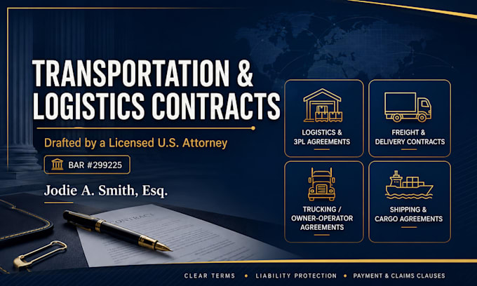 draft legal freight broker, dispatcher, and delivery contracts
