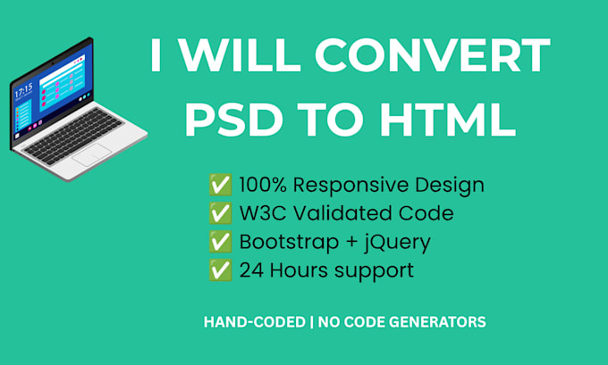 convert PSD to responsive HTML CSS bootstrap website