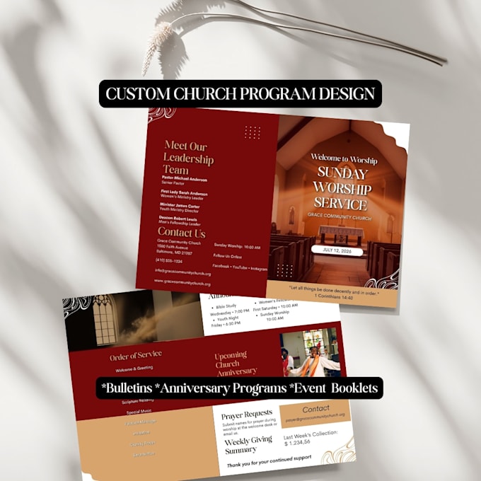 design a professional church program