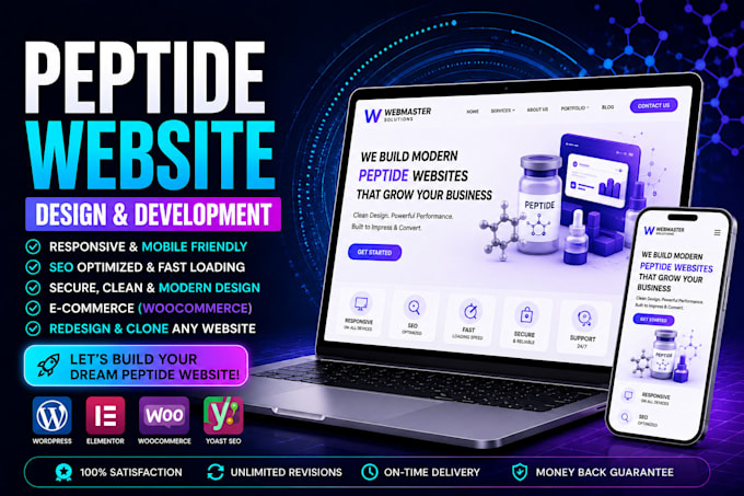 build fda compliant peptide website peptide wordpress website biotech website