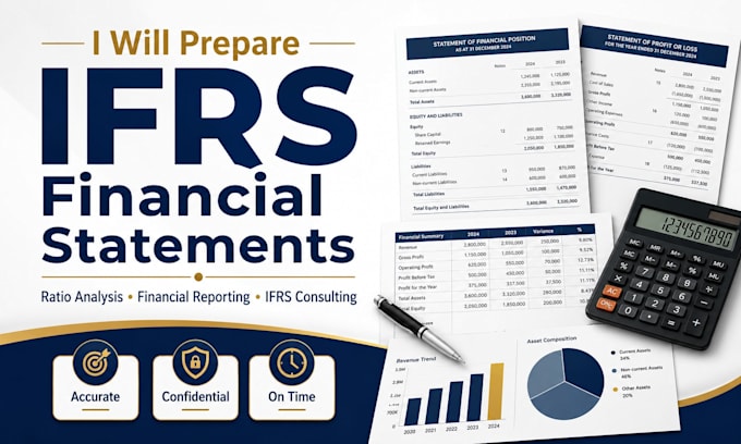 prepare ifrs financial statements, ratio analysis and audit them
