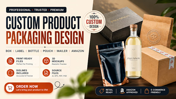 design product packaging, box and label design