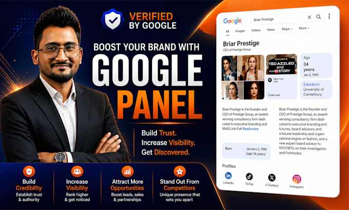 create google knowledge panel for entrepreneurs, authors and public figures