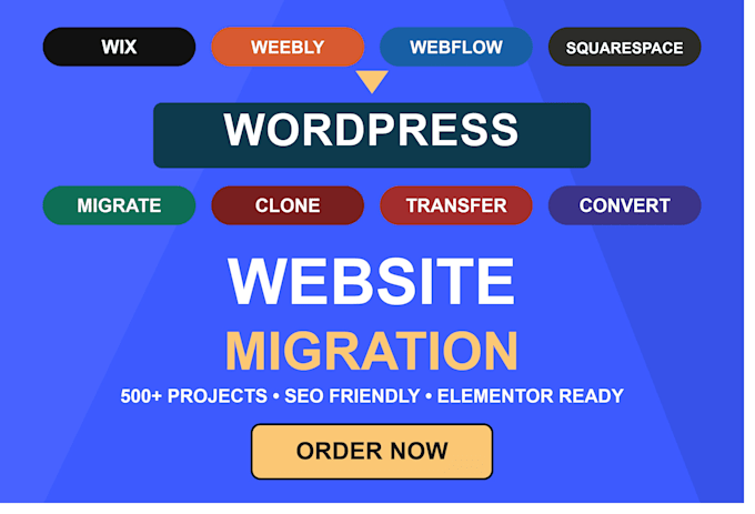clone or convert wix, weebly, webflow, squarespace to wordpress website