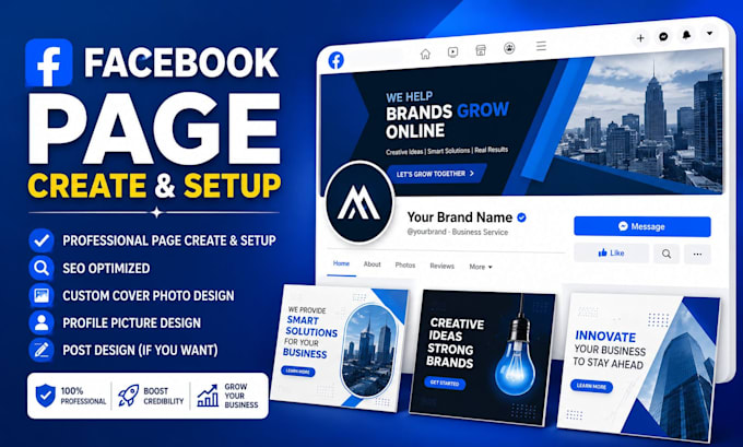 create and setup optimized and professional facebook and instagram page