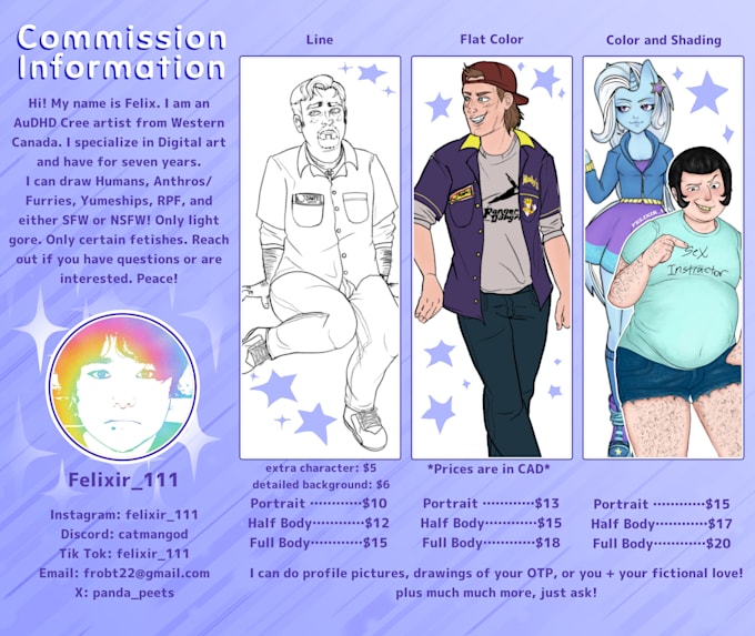 draw digital art of you, your characters and more