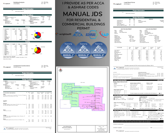 do hvac calculation, duct layout and equipment details manual jds for permit