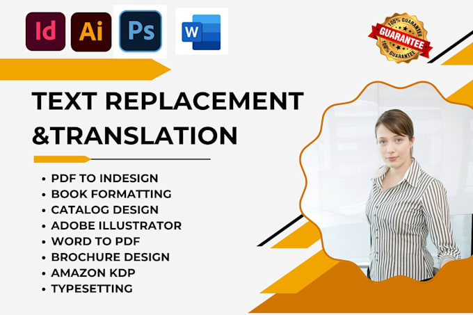 replace text in images, screenshots, pdfs with adobe indesign, photoshop